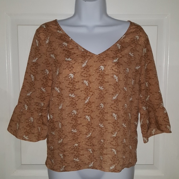 Pins & Needles Tops - Pins & Needles Dove Bell Sleeve Blouse